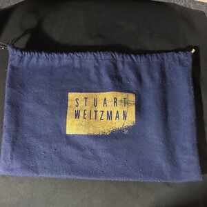 Stuart Weitzman Navy and Gold Dust Bag